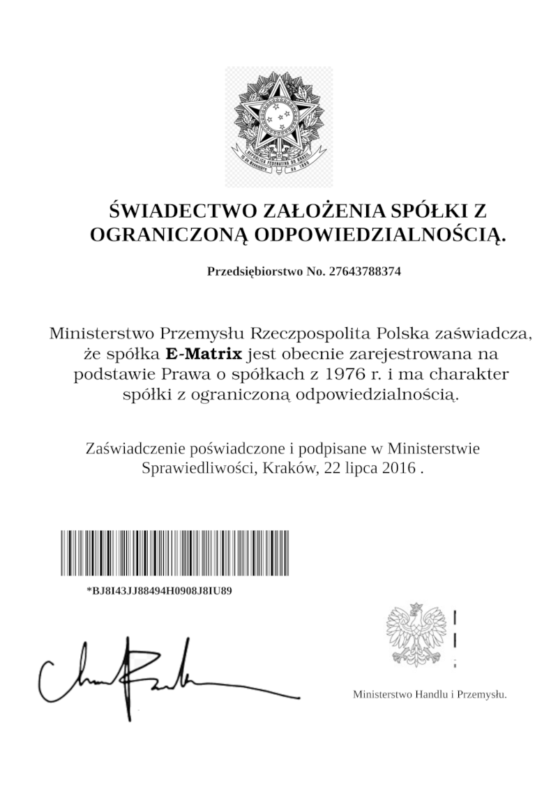 certificate